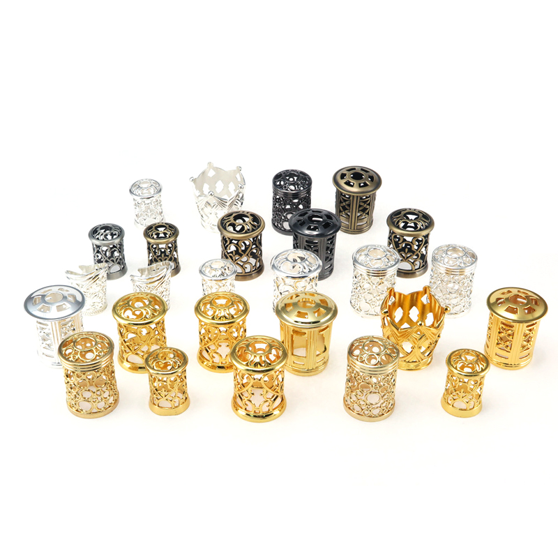 China customized zinc alloy round golden perfume caps