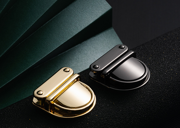 Custom Zinc Die Casting Brand Logo Metal Push Bag Lock