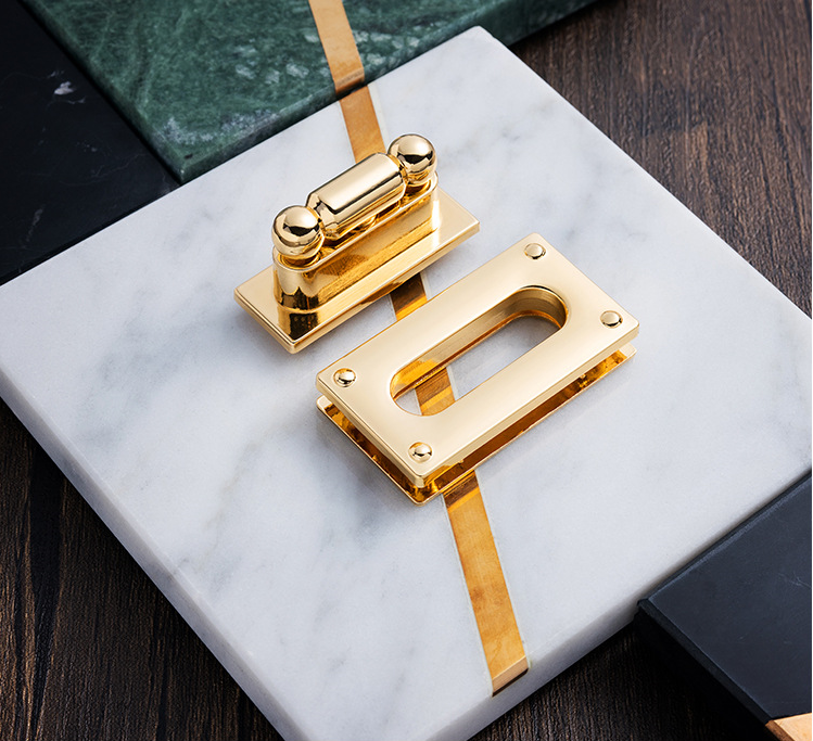 Hign Quality Custom Square Metal Handbag Turn Lock Hardware For Women Handbag