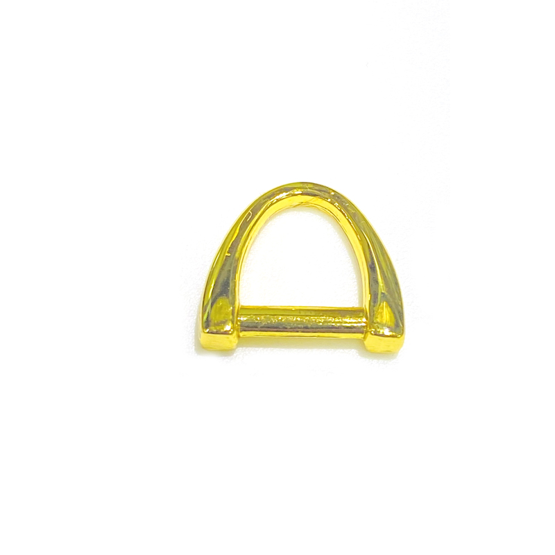 Custom Zinc Die Casting Golden Shoulder Strap Adjustment Ring Semi Circular D Ring for Bags 