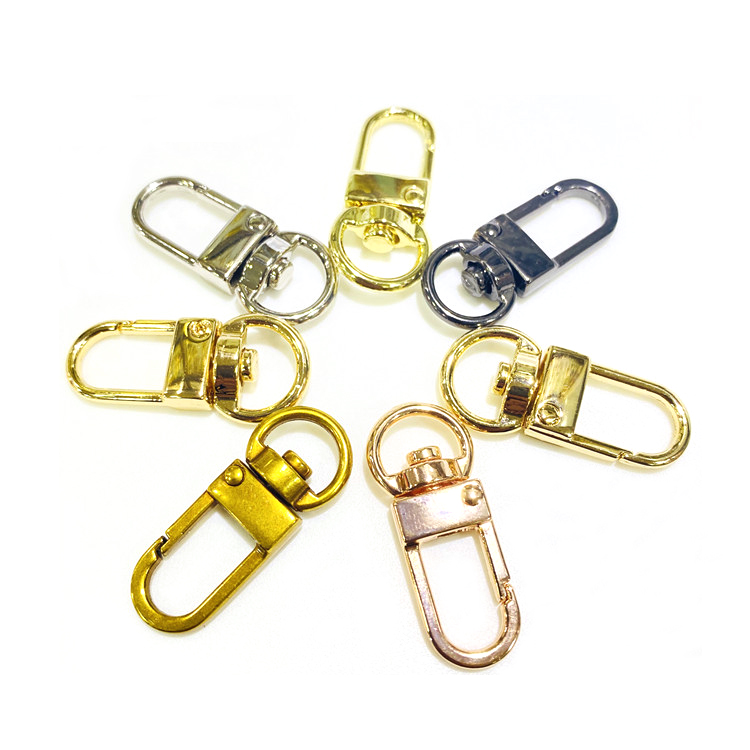 Customized Zinc Die Casting Round Swivel Eye Bolt Snap Hook for Pet Leash Flag Pole Key Chain Clothlines Tarp Cover, Nickel Plated