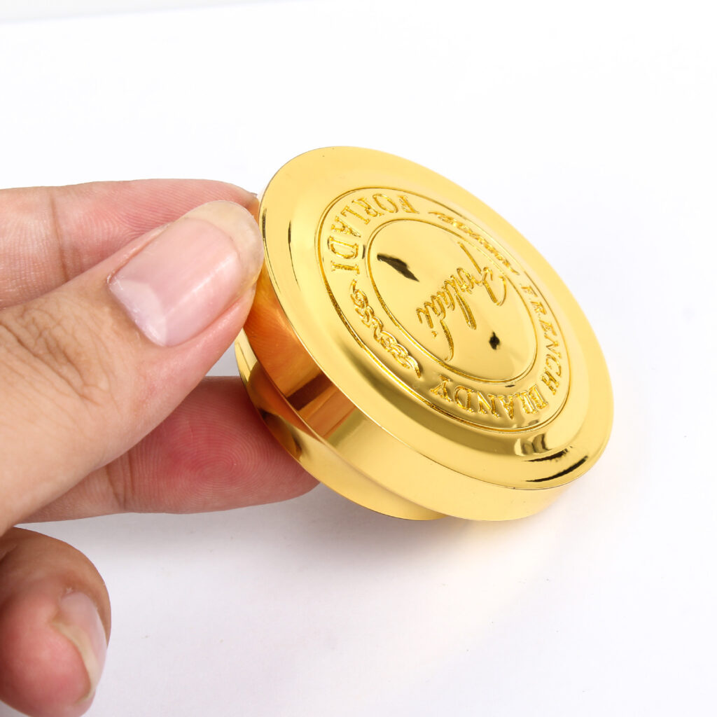 Custom china factory zinc alloy metal perfume cap