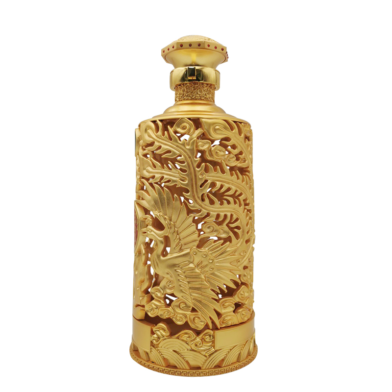  Custom Zinc Alloy Die Casting Metal Golden Liquor Bottle Labels Engraved
