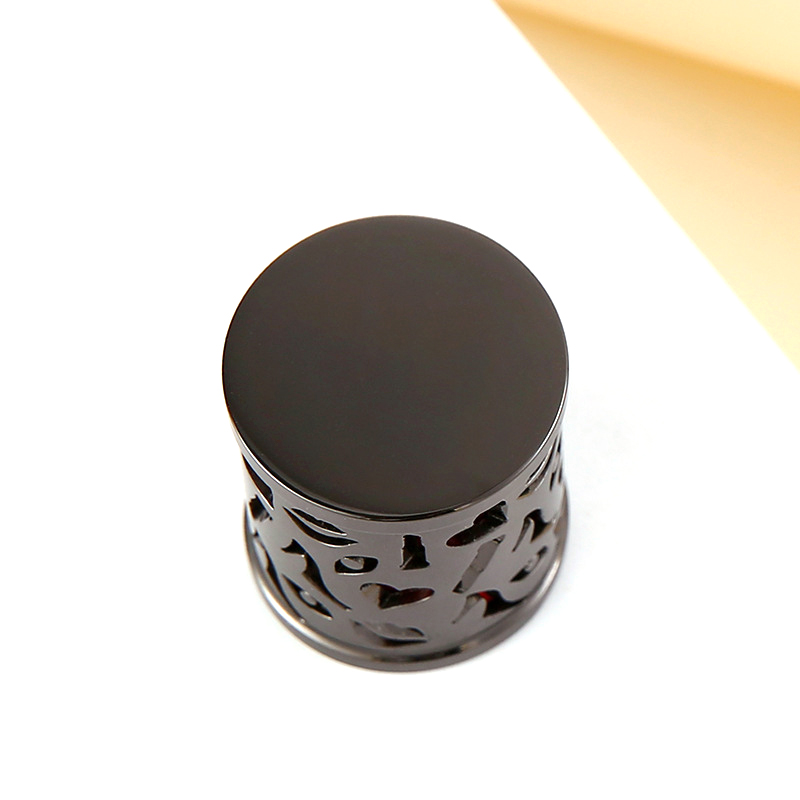 zinc alloy die casting Dark Grey Hallow Carved customized Decorative bottle caps China OEM